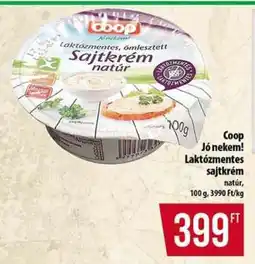 Coop Coop Jó nekem! Laktózmentes sajtkrém natúr ajánlat
