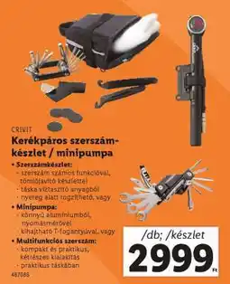 Lidl CRIVIT Kerékpáros szerszámkészlet / minipumpa ajánlat