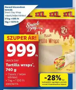Lidl Snack Day Tortilla wraps ajánlat
