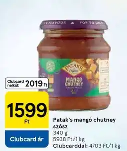 Tesco Patak's mangó chutney szósz ajánlat