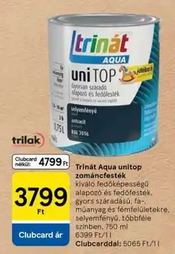 Tesco Trinát Aqua unitop zománcfesték ajánlat