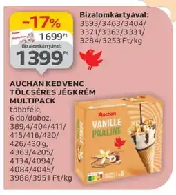 Auchan Auchan Kedvenc Tölcséres Jégkrém Multipack ajánlat