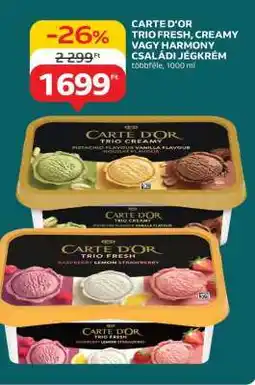 Auchan CARTE D'OR TRIO FRESH, CREAMY VAGY HARMONY CSALÁDI JÉGKRÉM ajánlat