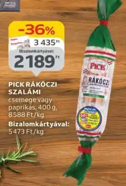 Auchan PICK Rákóczi szalámi ajánlat