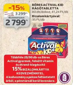 BÉRES ACTIVAL KID RÁGÓTABLETTA