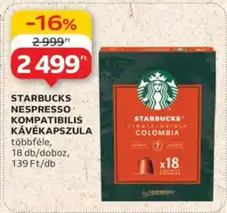 Auchan Starbucks Nespresso kompatibilis kávékapszula ajánlat