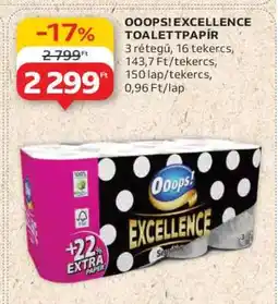 Auchan Ooops! Excellence Toalettpapír ajánlat
