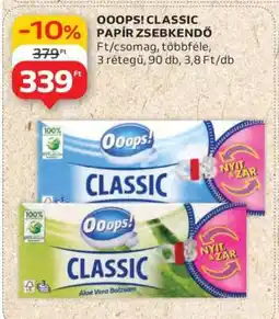 Auchan Ooops! Classic papír zsebkendő ajánlat