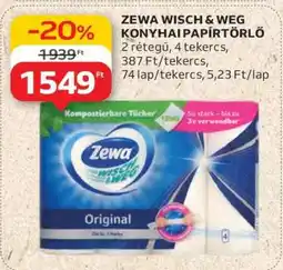 Auchan ZEWA WISCH & WEG KONYHAI PAPÍRTÖRLŐ ajánlat