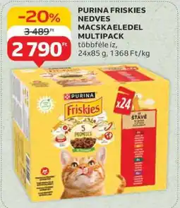Auchan PURINA FRISKIES NEDVES MACSKAELEDEL MULTIPACK ajánlat