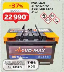 Auchan EVO-MAX Autóindító Akkumulátor ajánlat
