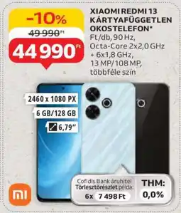 Auchan Xiaomi Redmi 13 Kártyafüggetlen Okostelefon ajánlat