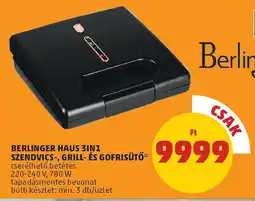 PENNY Berlinger Haus 3in1 szendvics-, grill- és gofrisütő ajánlat
