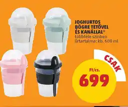 PENNY Joghurtos bögre tetővel és kanállal ajánlat