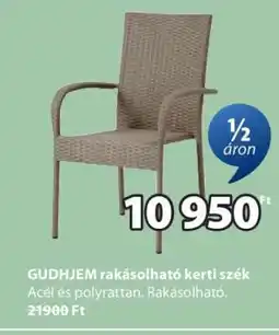 JYSK GUDHJEM rakásolható kerti szék ajánlat