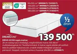 JYSK DREAMZONE DRIVA GS100 rugós matrac ajánlat