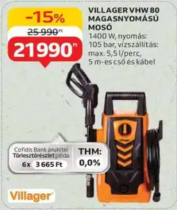Auchan VILLAGER VHW 80 MAGASNYOMÁSÚ MOSÓ ajánlat