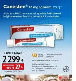 Pingvin Patika Canesten 10 mg/g krém ajánlat