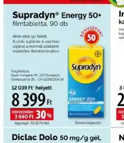 Pingvin Patika Supradyn Energy 50+ filmtabletta ajánlat