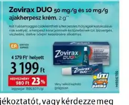 Zovirax DUO ajakherpesz krém