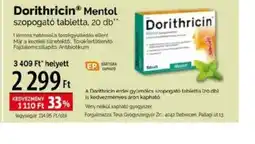 Pingvin Patika Dorithricin Mentol szopogat tabletta ajánlat