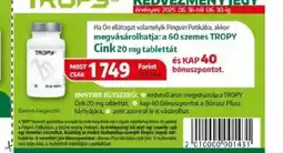Pingvin Patika Tropy Cink 20 mg tablettát ajánlat