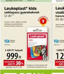 Pingvin Patika Leukoplast kids sebtapasz gyerekeknek ajánlat