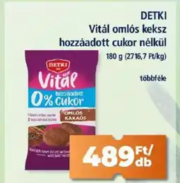 DETKI Vitál omlós keksz hozzáadott cukor