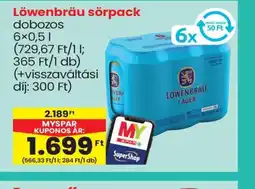 Spar Löwenbr LOWENBRAU LAGERu sörpack ajánlat