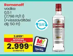 Spar Romanoff vodka ajánlat