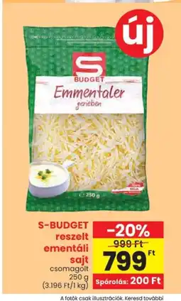Spar S-Budget reszelt ementáli sajt ajánlat