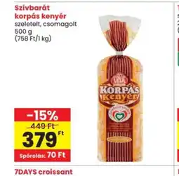 Spar Szívbarát korpás kenyér ajánlat