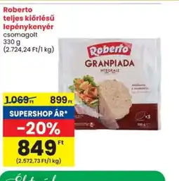 Spar Roberto teljes kiőrlésű lepénykenyér ajánlat