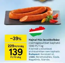 Tesco Hajnal Hús lecsókolbász ajánlat