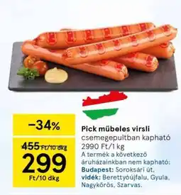 Tesco Pick műbeles virsli ajánlat