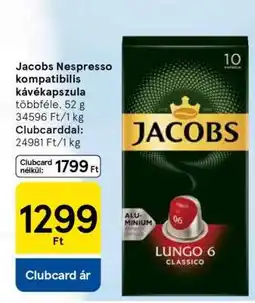 Tesco Jacobs Nespresso Kompatibilis Kávékapszula ajánlat