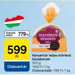 Tesco Kenyértár Teljes Kiőrlésű Búzakenyér ajánlat