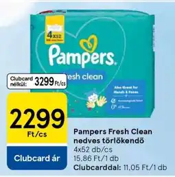 Tesco Pampers Fresh Clean nedves törlőkendő ajánlat