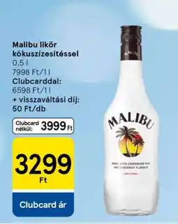 Tesco Malibu likőr kókuszízesítéssel ajánlat