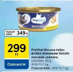 Tesco PreVital Mousse teljes értékű állateledel felnőtt macskák számára ajánlat