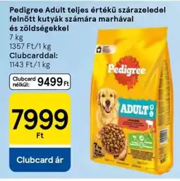 Tesco Pedigree Adult teljes értékű szárazeledel ajánlat