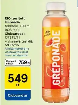 Tesco RIO ízesített limonádé ajánlat