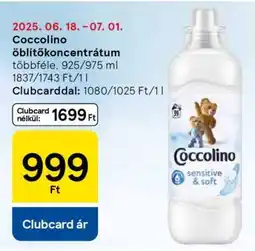 Tesco Coccolino öblítőkoncentrátum ajánlat