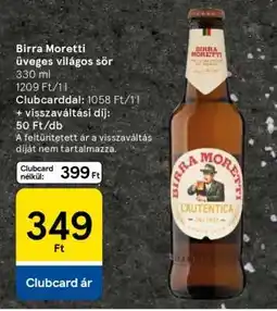 Tesco Birra Moretti üveges világos sör ajánlat