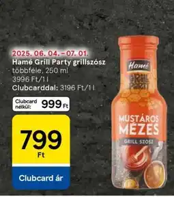 Tesco Hamé Grill Party grillszósz ajánlat