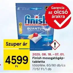 Tesco FINISH Mosogatógép-tabletta ajánlat