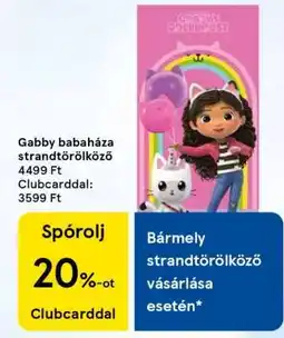 Tesco Gabby babaháza strandtörölköző ajánlat