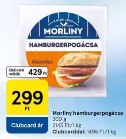 Tesco Morliny hamburgerpogácsa ajánlat