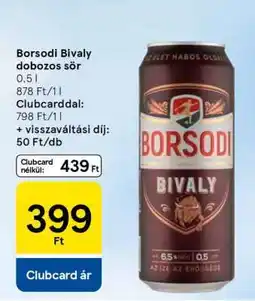 Tesco Borsodi Bivaly dobozos sör ajánlat