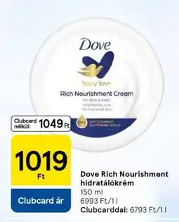 Tesco Dove Rich Nourishment hidratálókrém ajánlat
